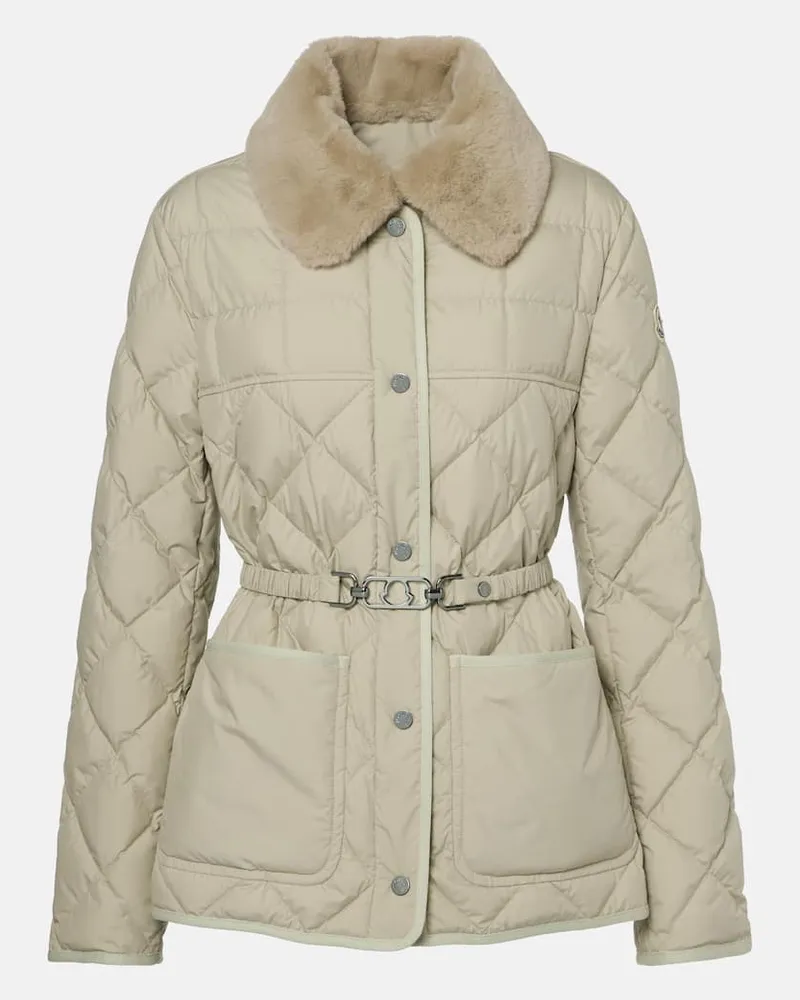 Moncler Daunenjacke Cygne mit Faux Fur Beige