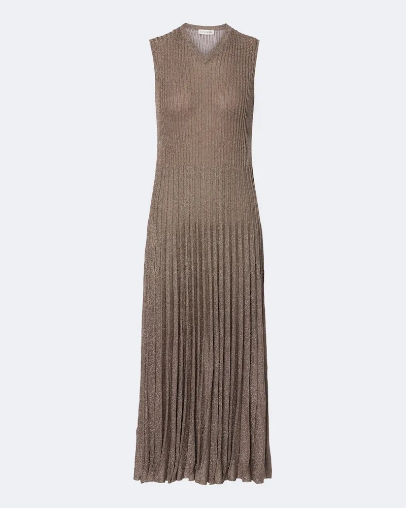 Altuzarra Midikleid Selvin aus Lamé Beige