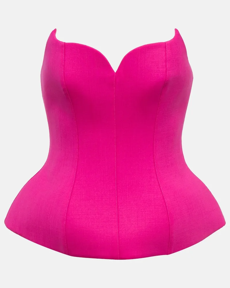 Giuseppe di Morabito Bustier aus einem Wollgemisch Rosa