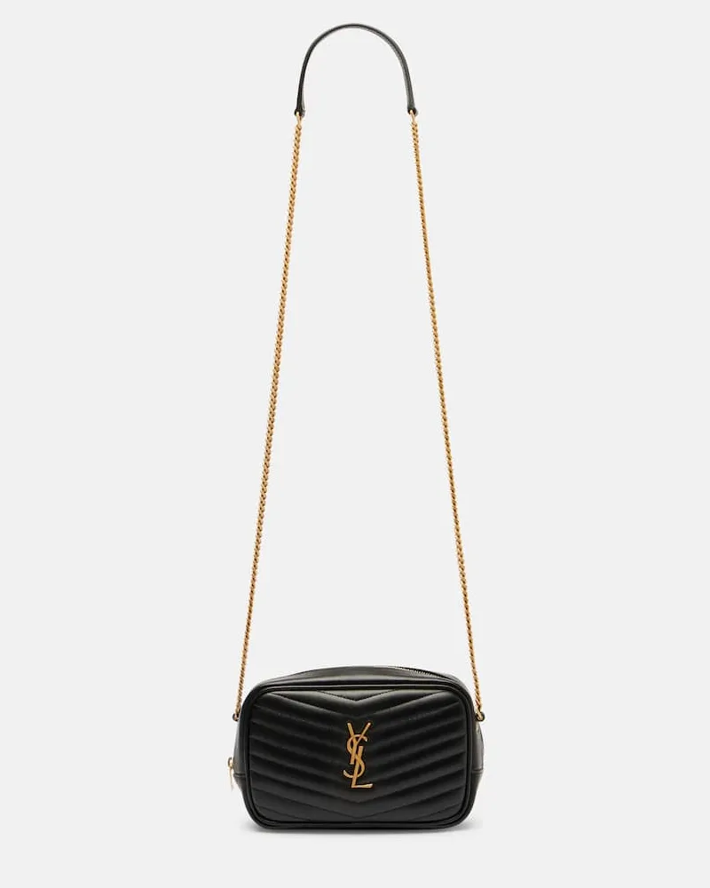 Saint Laurent Schultertasche Lou Mini aus Matelassé-Leder Schwarz