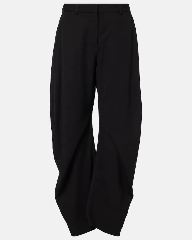 Acne Studios Weite Mid-Rise-Hose Schwarz