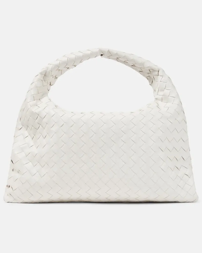 Bottega Veneta Schultertasche Hop aus Leder Weiß