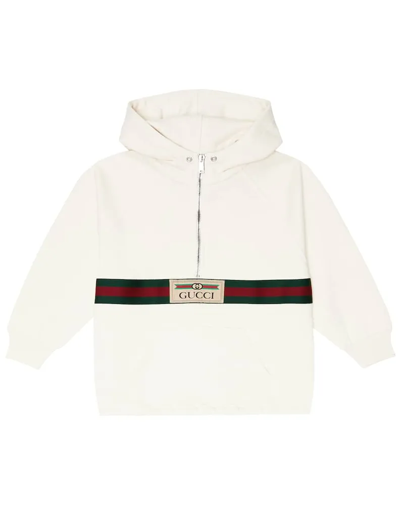 Gucci Hoodie aus Baumwoll-Jersey Weiß