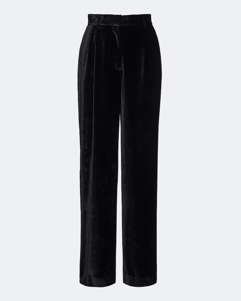 Stella McCartney Weite Hose aus Samt Schwarz