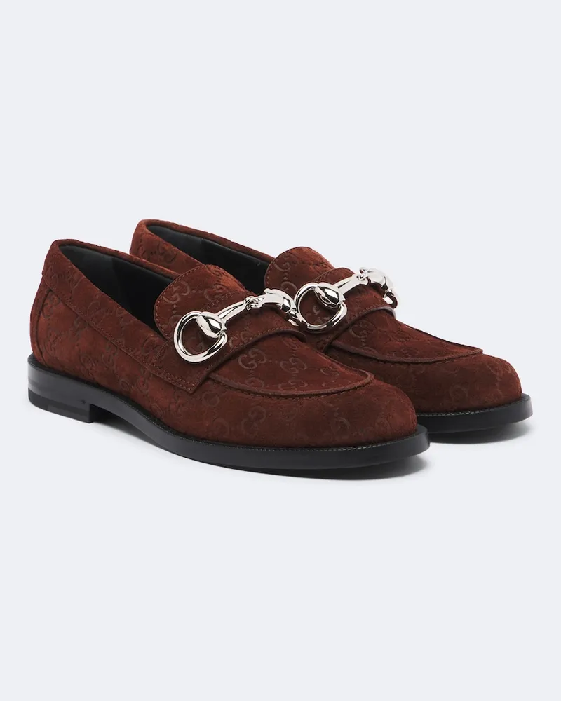 Gucci Loafers Boulevard aus Veloursleder Braun