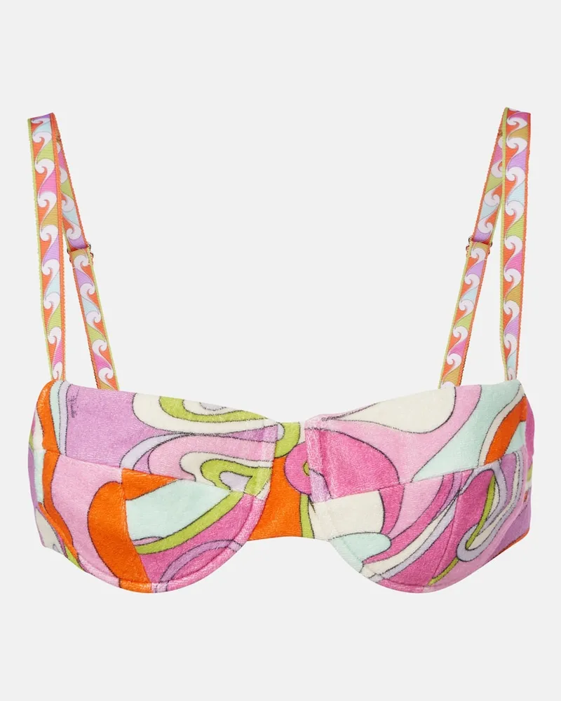 Emilio Pucci Bikini-Oberteil Orchidee aus Frottee Multicolor