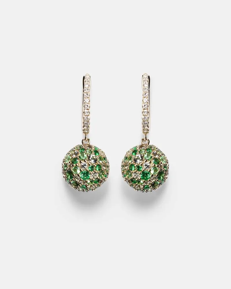 Roxanne First Ohrringe Bauble aus 18kt Gelbgold mit Diamanten und Granat Gold
