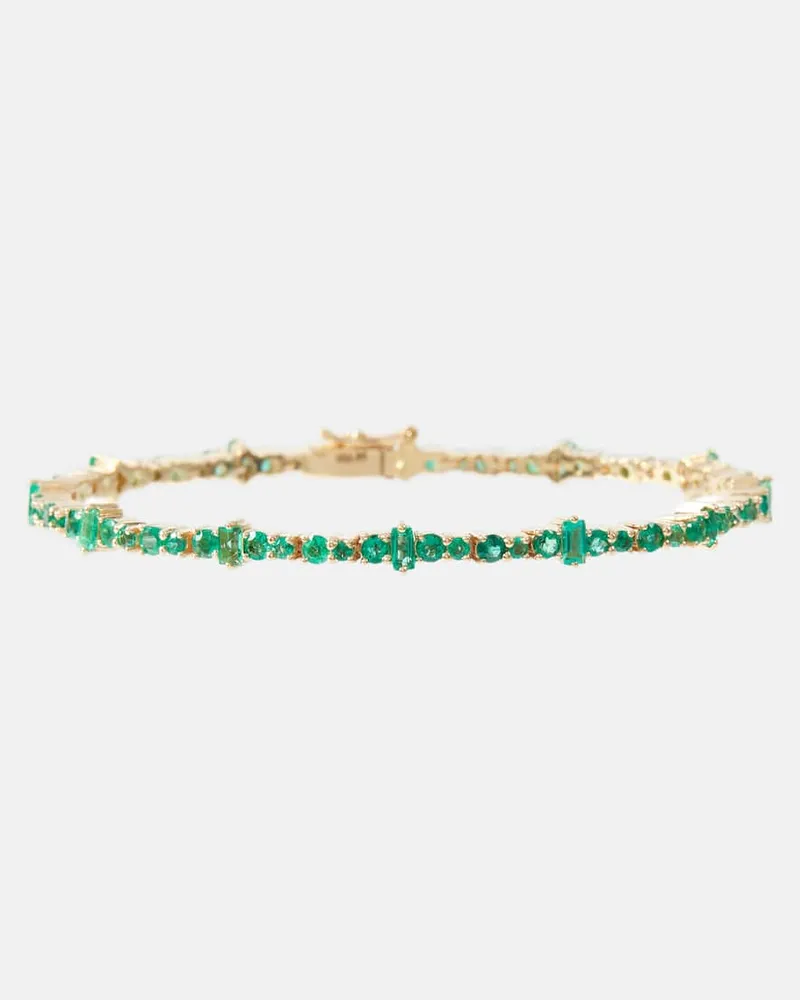 Ileana Makri Armband Rivulet aus 18kt Gelbgold mit Smaragden Gold