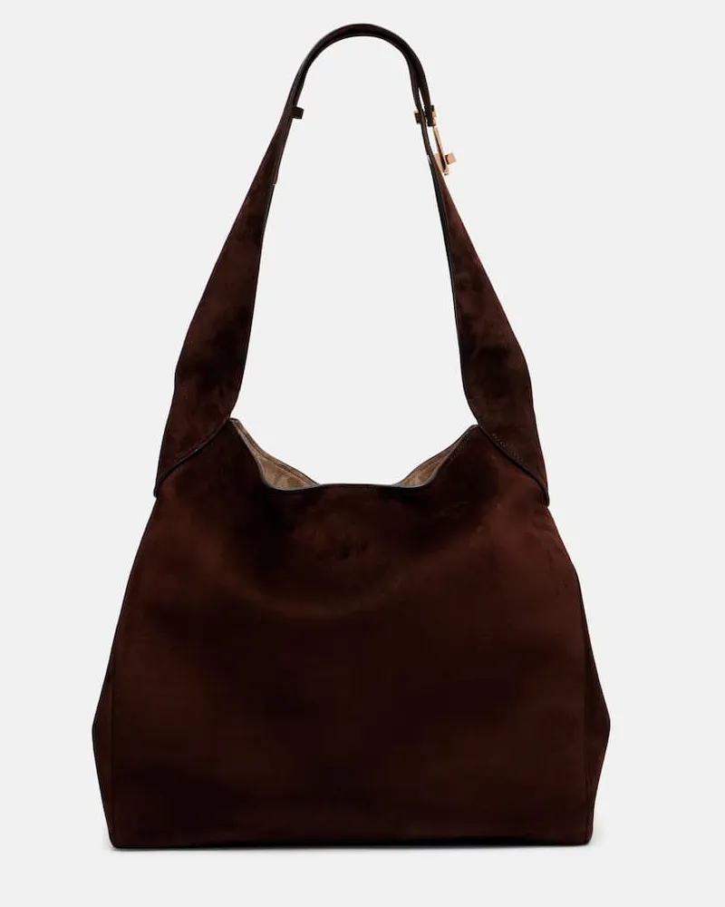 Gabriela Hearst Tote Bag Small aus Veloursleder Braun