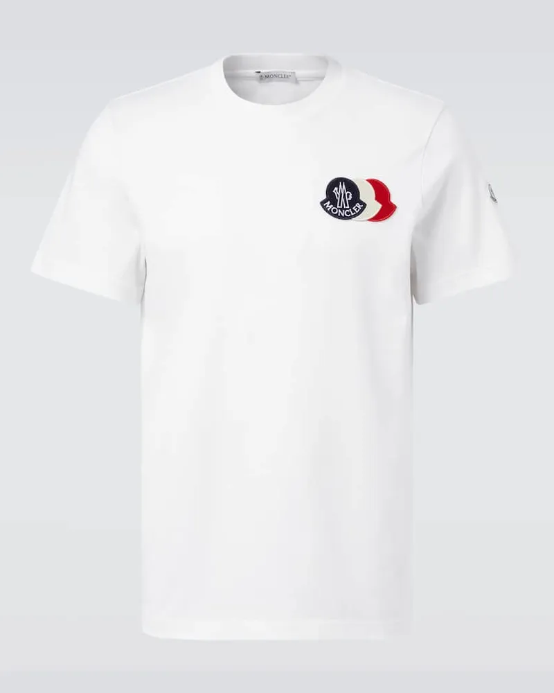 Moncler T-Shirt aus Baumwoll-Jersey Weiß