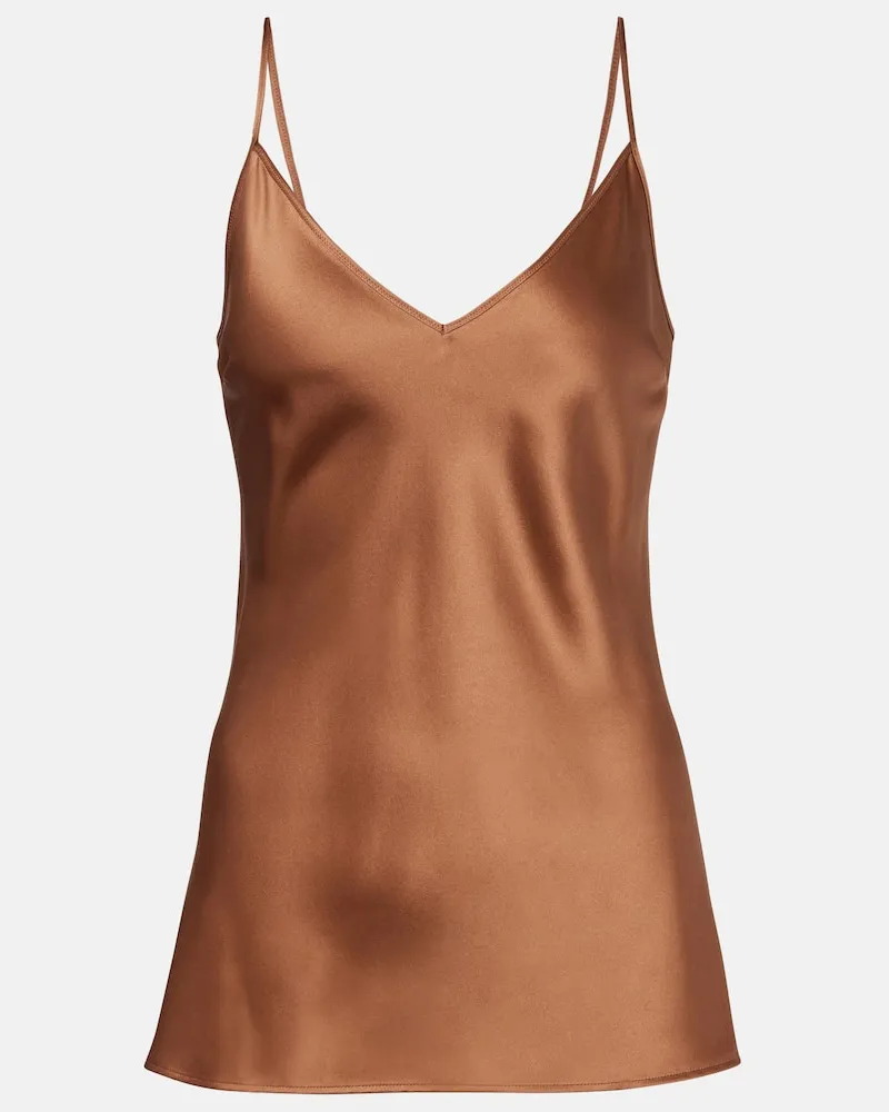 Joseph Top Clea aus Seidensatin Braun