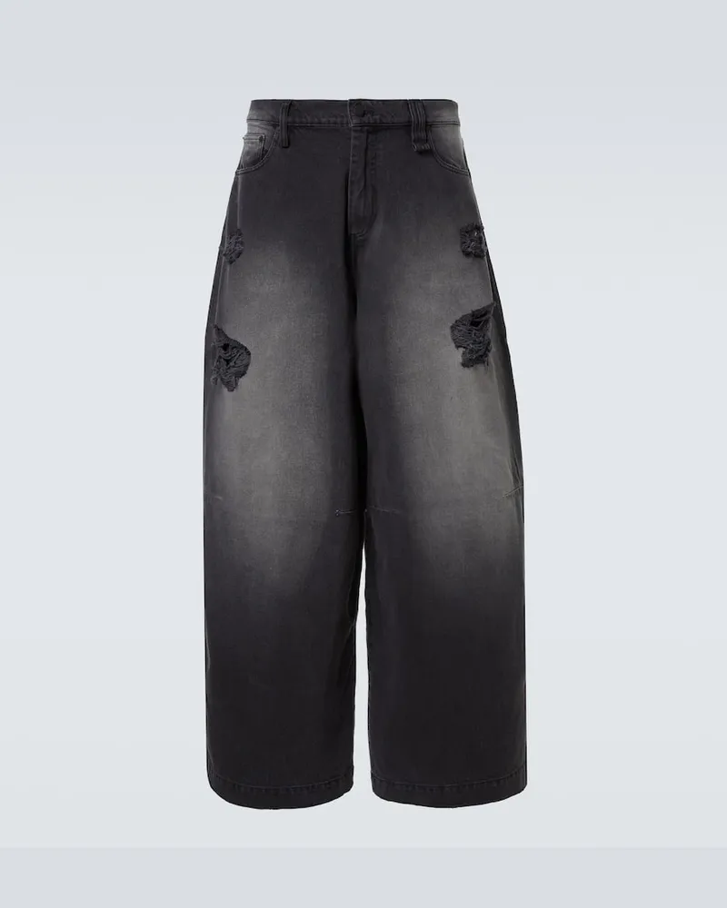 Simone Rocha Distressed Wide-Leg Jeans Schwarz