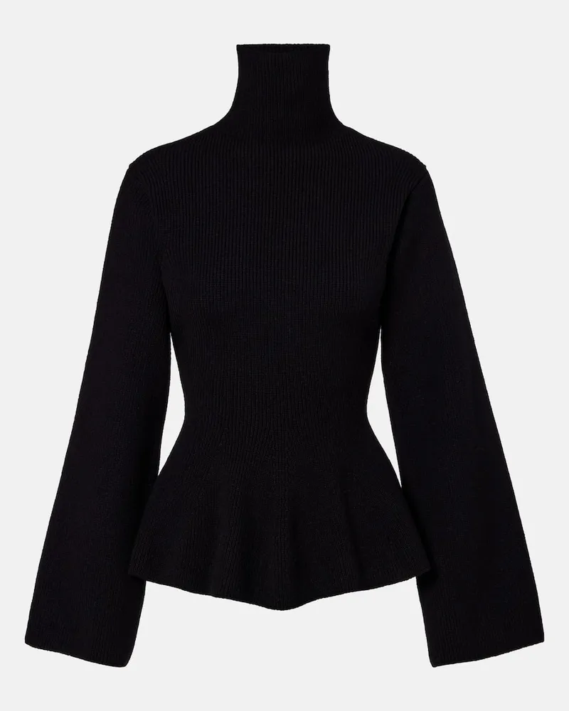 Róhe Róhe Rollkragenpullover aus Wolle und Kaschmir Schwarz