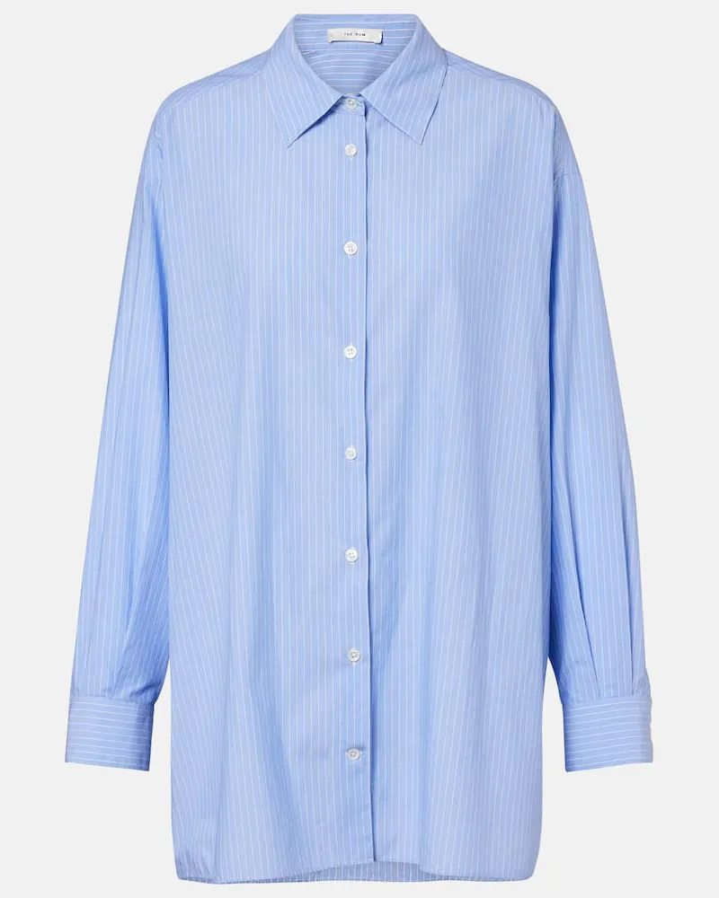 The Row Hemd Luka aus Baumwollpopeline Blau