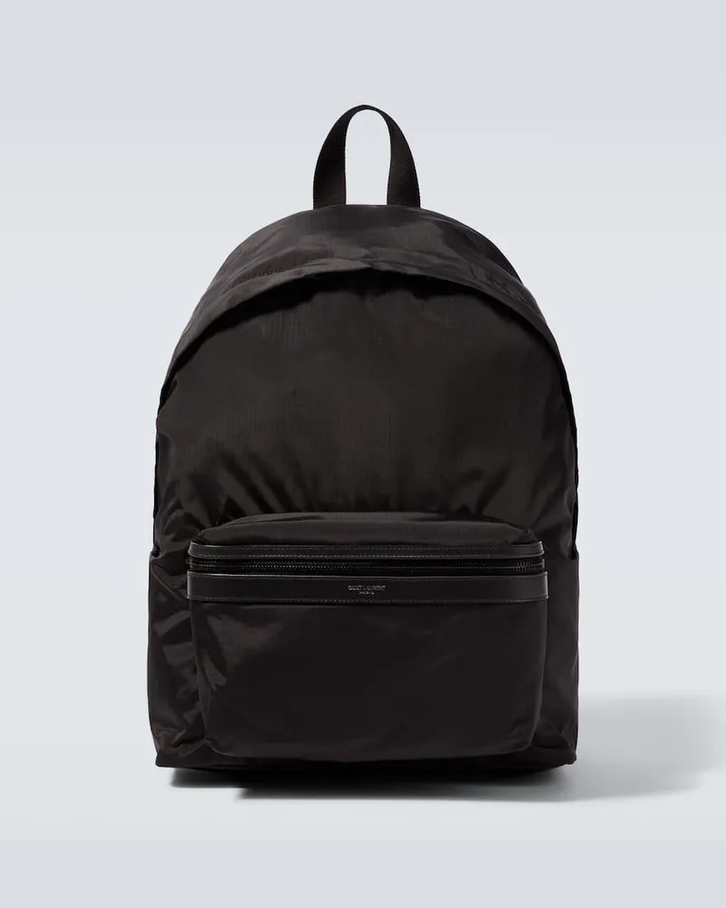 Saint Laurent Rucksack City mit Leder Schwarz