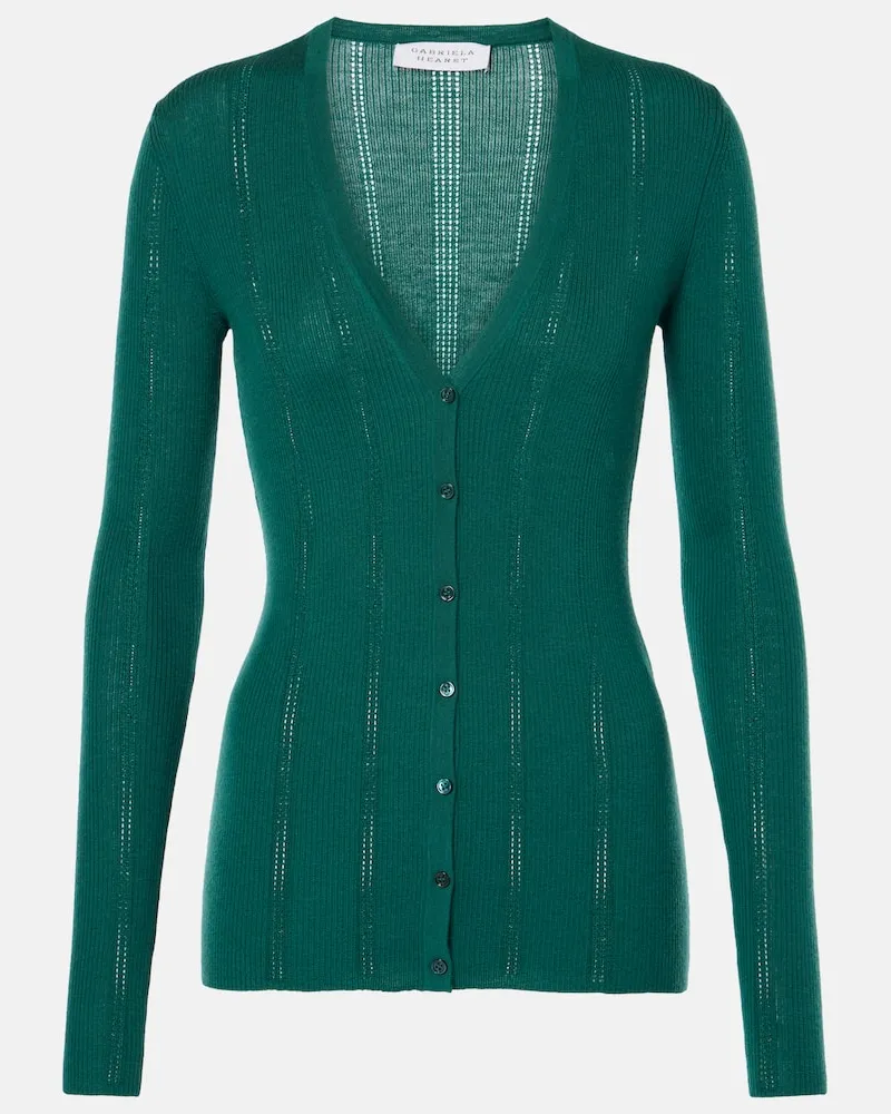 Gabriela Hearst Cardigan Lillian aus Wolle Grün