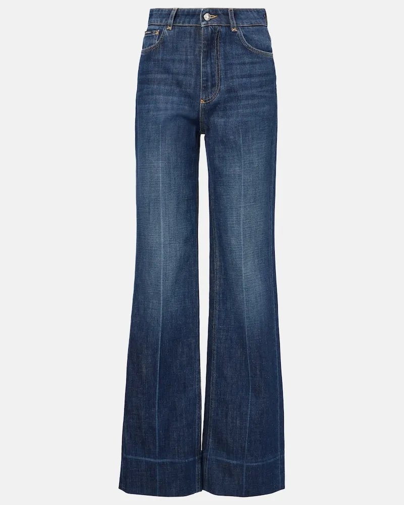 Dolce & Gabbana High-Rise Wide-Leg Jeans Blau