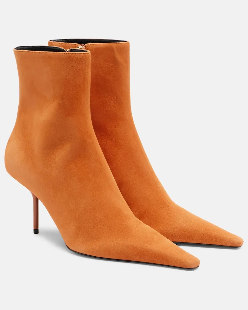Victoria Beckham Ankle Boots Sloan aus Veloursleder Orange