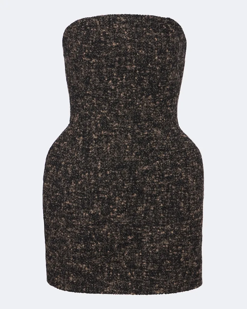 Magda Butrym Bustier-Kleid aus Bouclé Braun