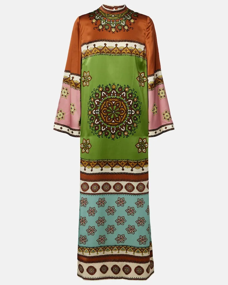 ALEMAIS Alémais Maxikleid Contina aus Seide Multicolor