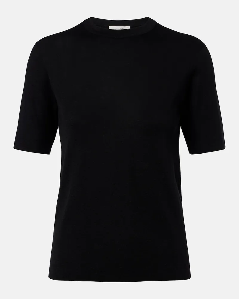 The Row T-Shirt Ozzi aus einem Seidengemisch Schwarz