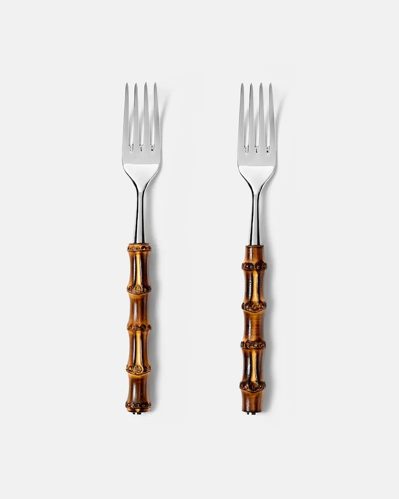 Gucci Set Bamboo aus zwei Gabeln Braun