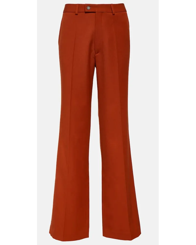 TOD'S Weite Hose aus Woll-Crêpe Rot