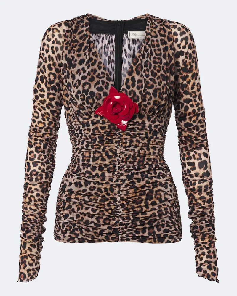 Blumarine Top aus Jersey Braun