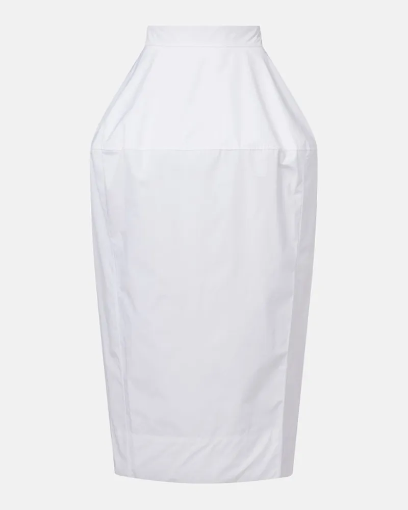 Róhe Róhe Midirock aus Baumwollpopeline Weiß