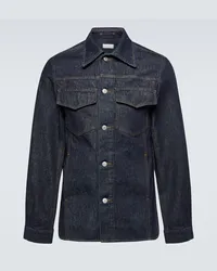 Dries van Noten Hemdjacke aus Denim Blau