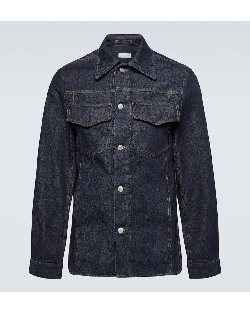 Dries van Noten Hemdjacke aus Denim Blau