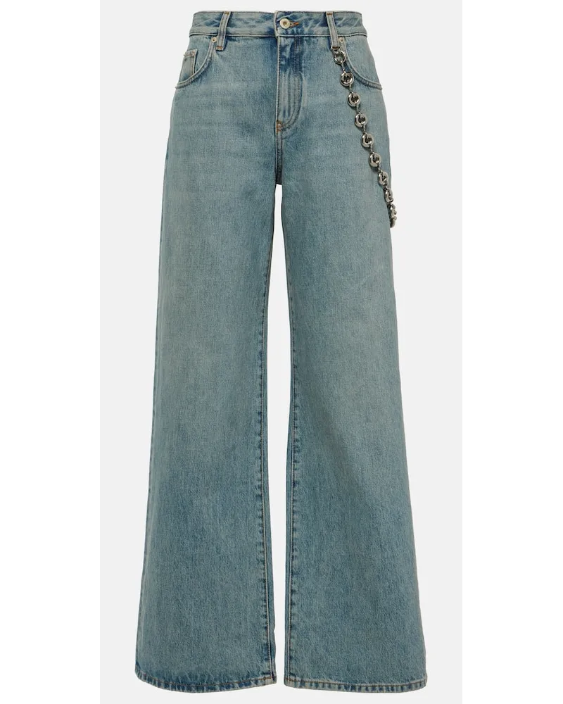 Loewe High-Rise Flared Jeans Blau