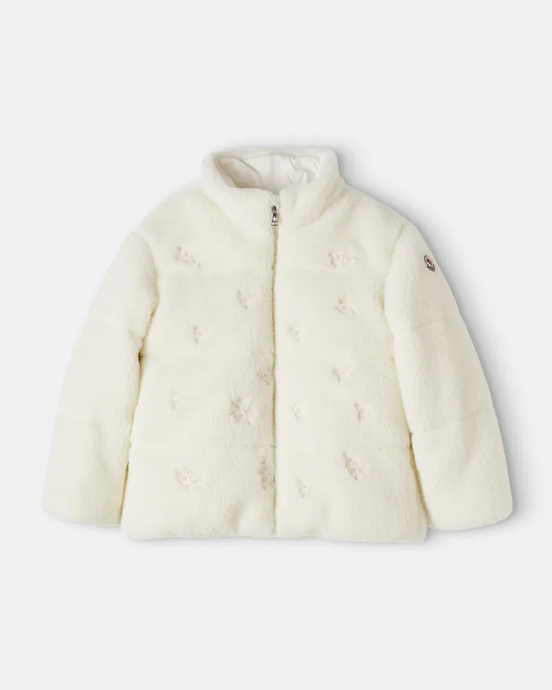 Moncler Baby bestickte Steppjacke Chiara Weiß