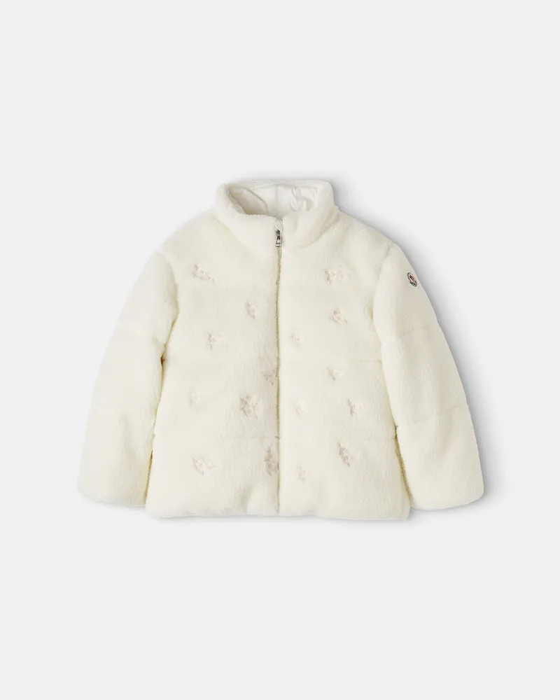 Moncler Baby bestickte Steppjacke Chiara Weiß