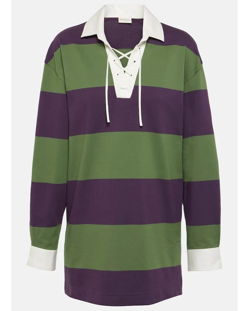 Dries van Noten Bedrucktes Sweatshirt aus einem Baumwollgemisch Multicolor