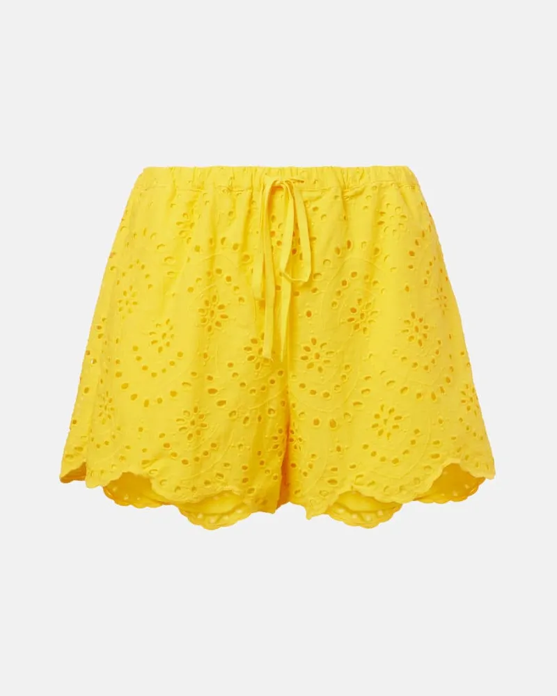 Poupette St Barth Shorts aus Baumwolle Gelb