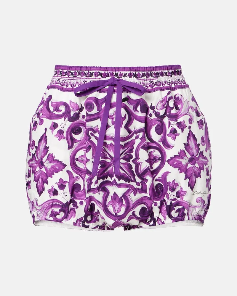 Dolce & Gabbana Shorts Majolica aus Baumwollpopeline Lila