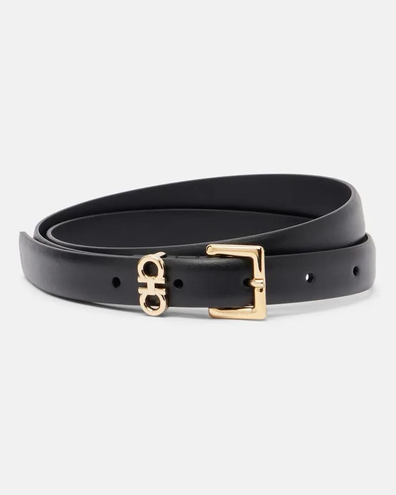 Ferragamo Gürtel Gancini aus Leder Schwarz