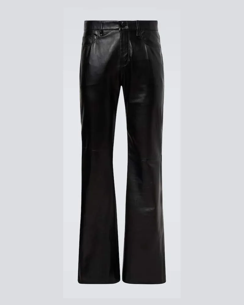 Acne Studios Schlaghose aus Leder Schwarz