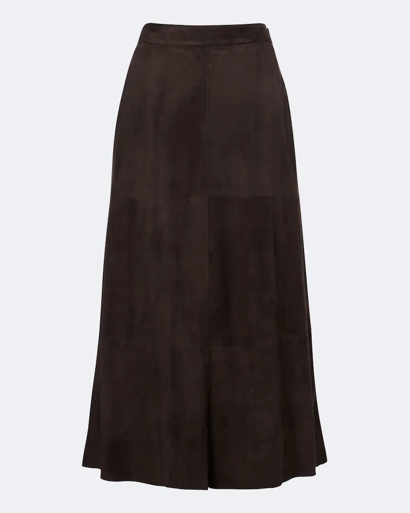 Max Mara Midirock aus Veloursleder Braun