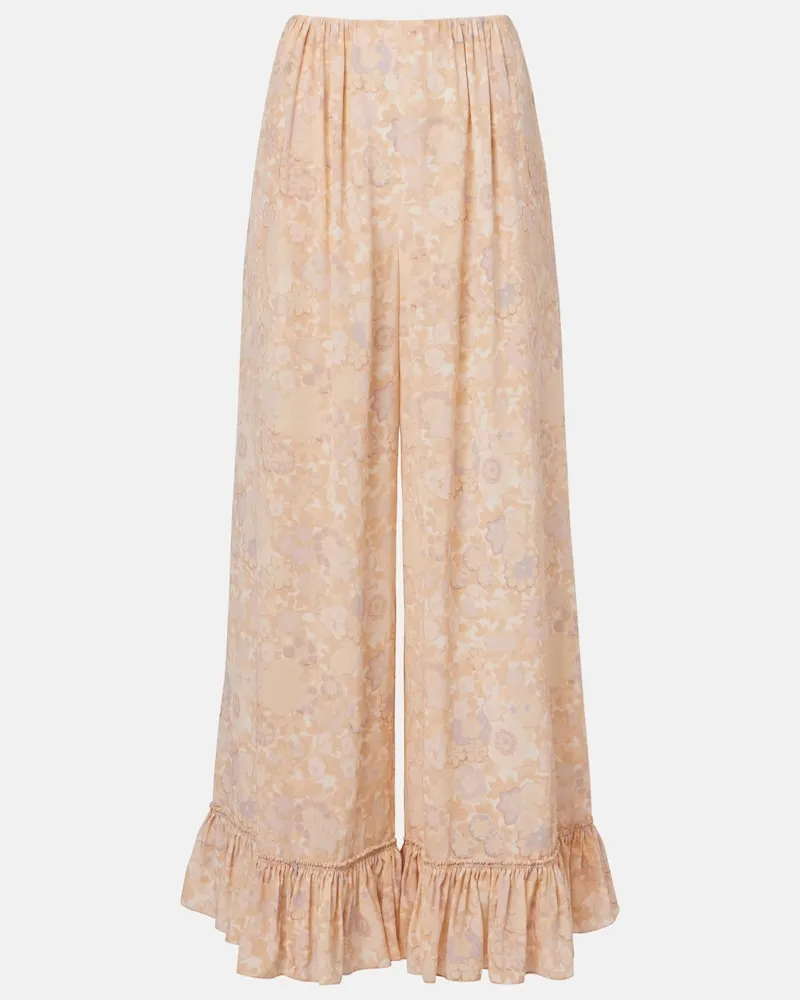 Chloé Chloé Weite Hose aus Seide Rosa