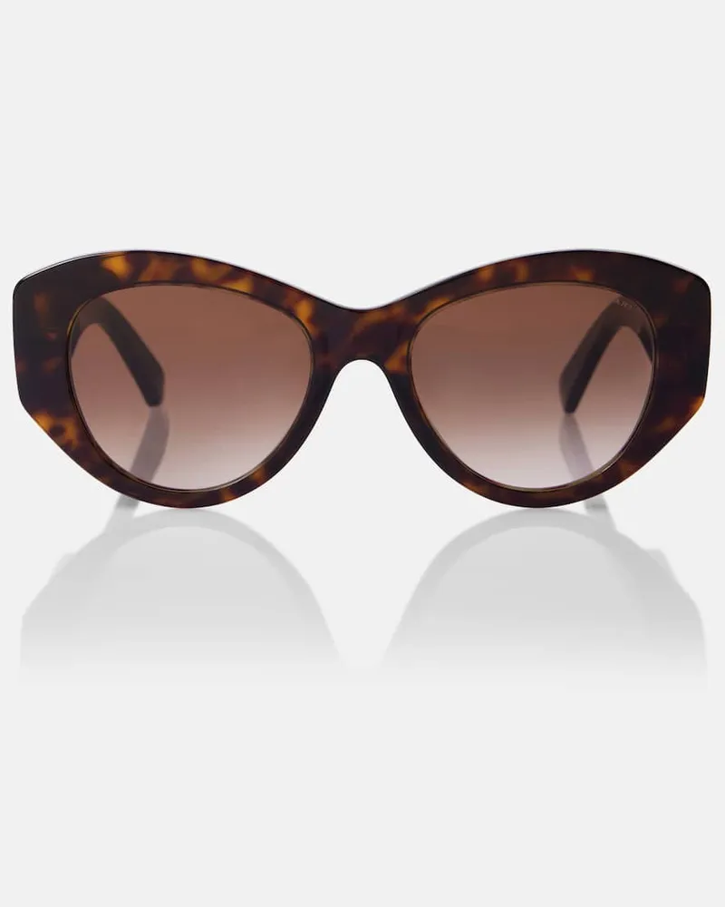 Bulgari Cat-Eye-Sonnenbrille Tubogas Braun