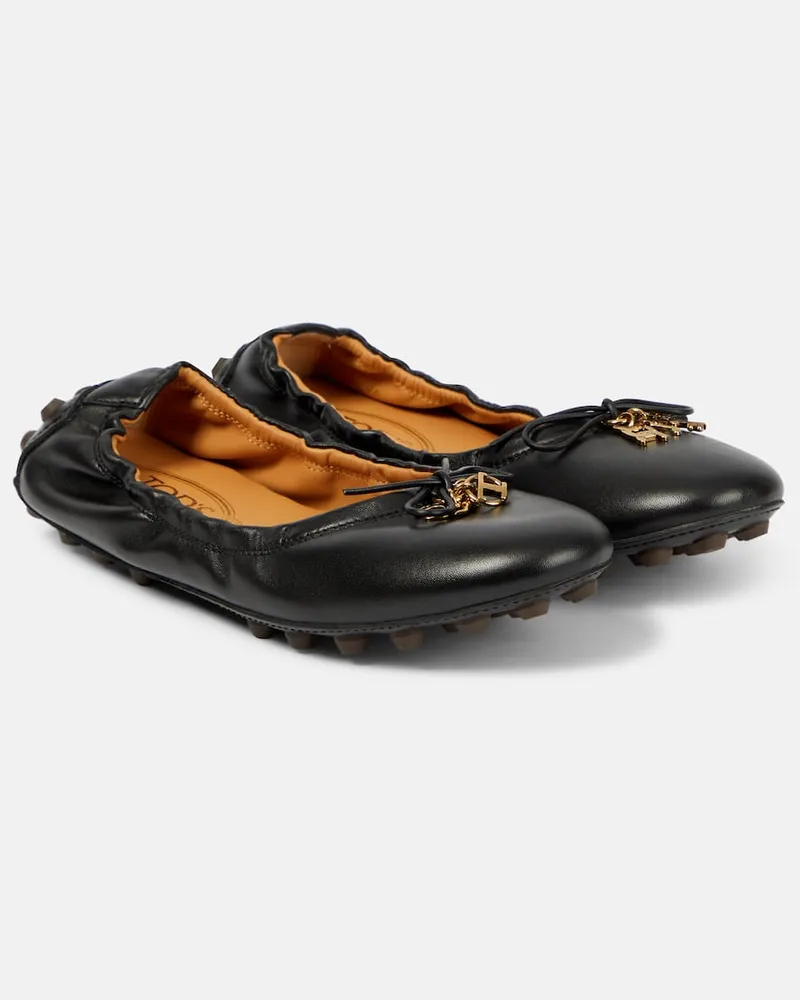 TOD'S Ballerinas Gommino aus Leder Schwarz