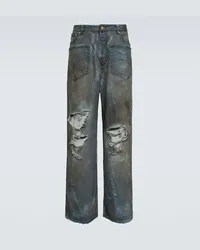 Balenciaga Distressed Jeans Blau