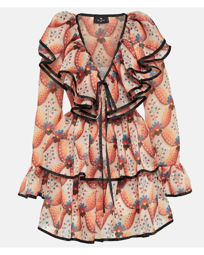 Etro Bedrucktes Minikleid Orange