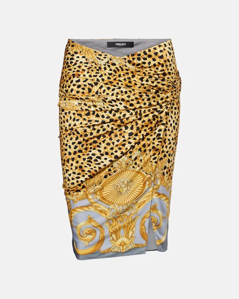 Versace Bedruckter Minirock aus Jersey Multicolor
