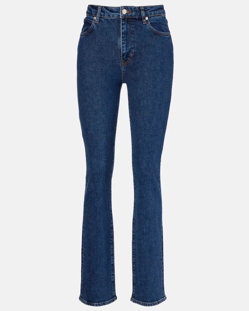 Frame Denim High-Rise Slim Jeans Ruler Blau