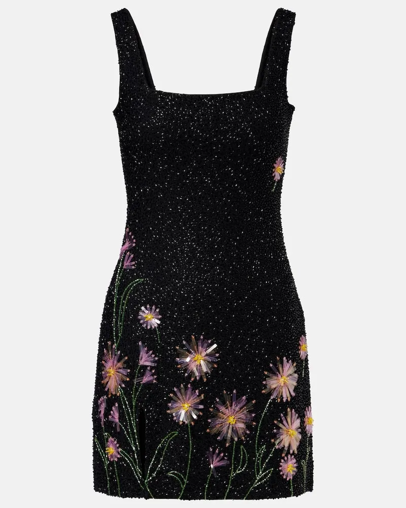 STAUD Verziertes Minikleid Le Sable Schwarz