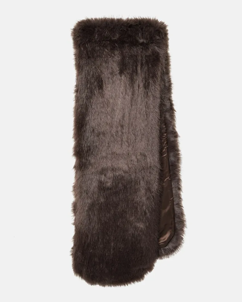 Totême Schal aus Faux Fur Braun