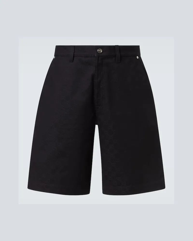 Gucci Shorts GG aus Baumwoll-Jacquard Schwarz